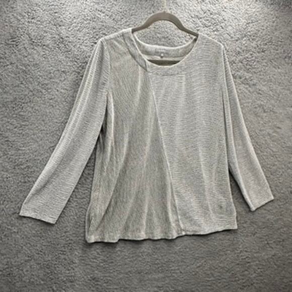 Habitat Clothes to Live In Women's Large Silver Green Crushed Velvet Top Flowy - Picture 5 of 10